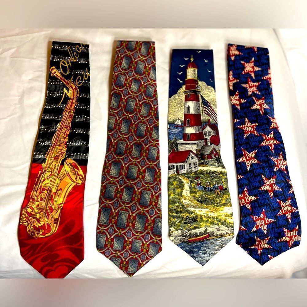 4 Going Places Theme Bundle Neck Ties EPC Atlanta Americana The Met  New Orleans